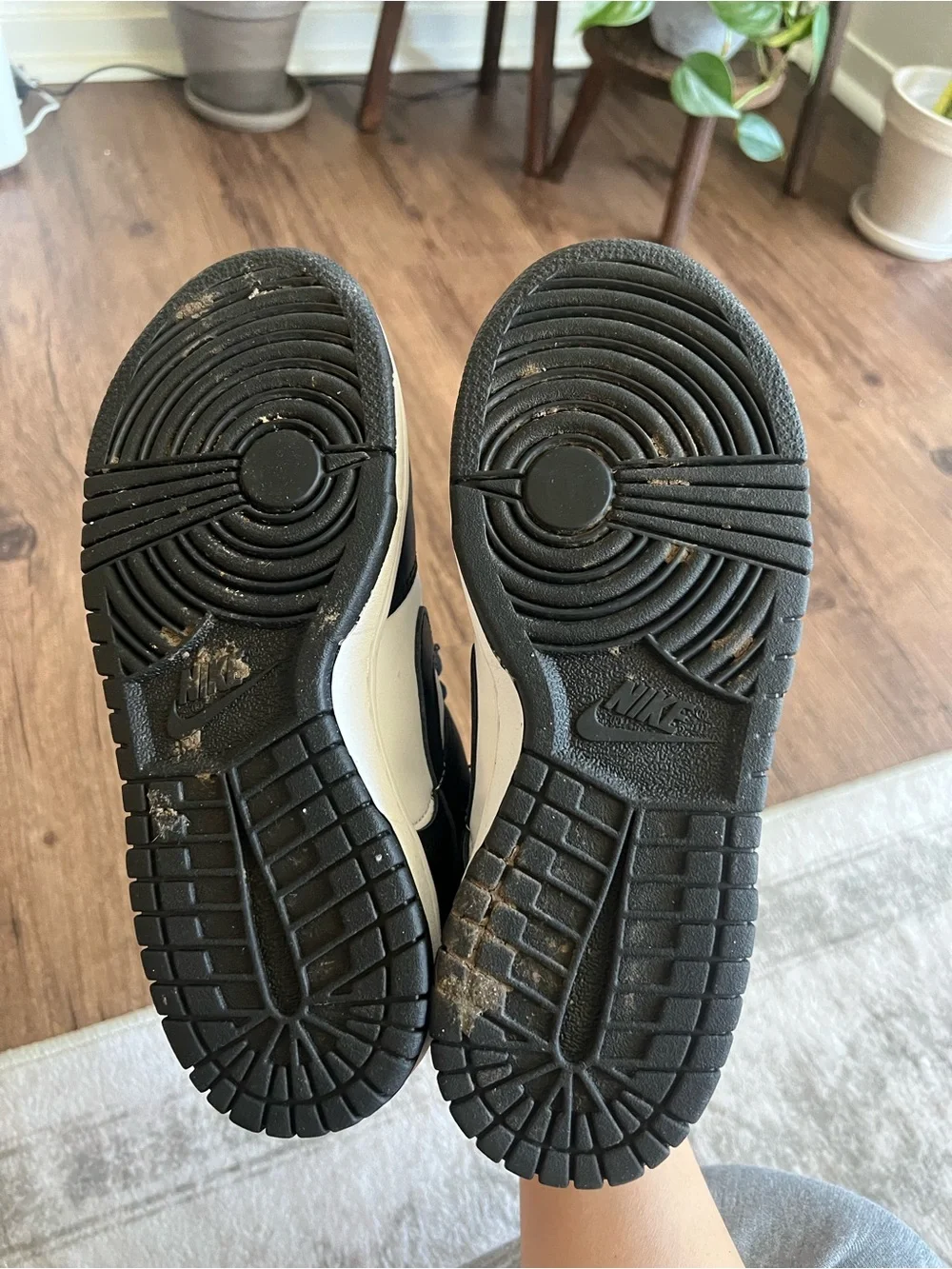 Nike Black and White Low-Top Sneakers with Swoosh